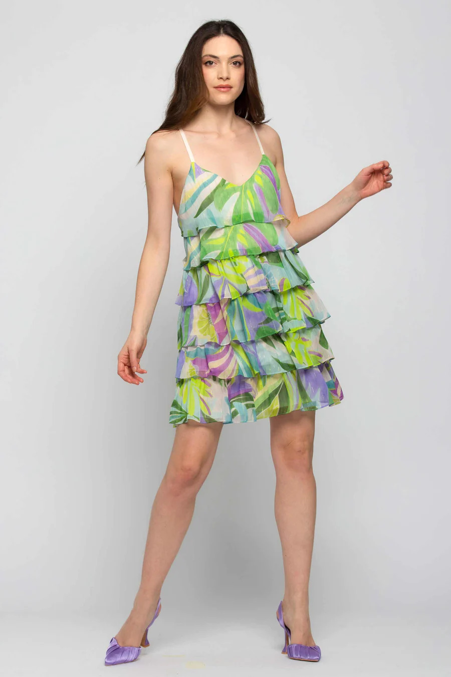 abito corto a balze multicolor kaddek kocca pe 23.