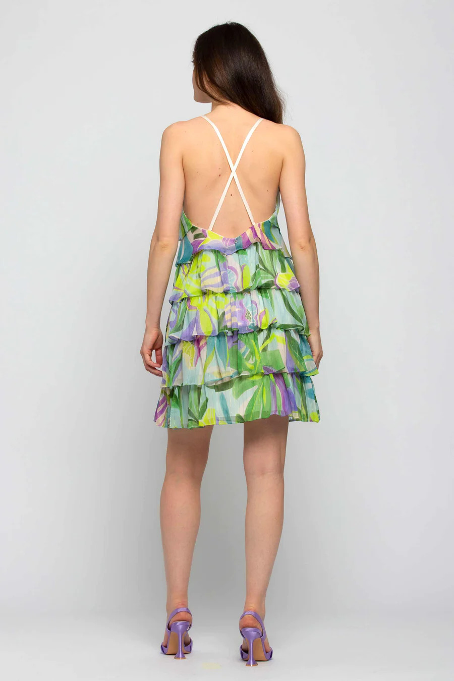 abito corto a balze multicolor kaddek kocca pe 23.