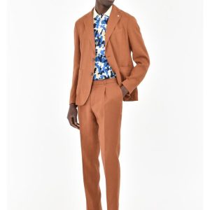abito slim fit sfoderato in lino lavato manuel ritz pe 23.