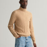 maglia collo alto a treccia regular fit gant ai 23.24.