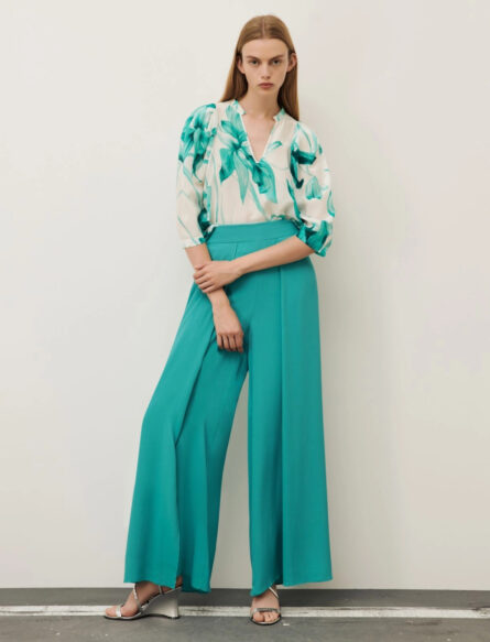 Blusa in crรชpe de Chine di seta a fantasia hudson marella pe 24.