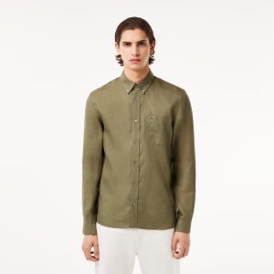camicia in lino regular fit lacoste pe 24.