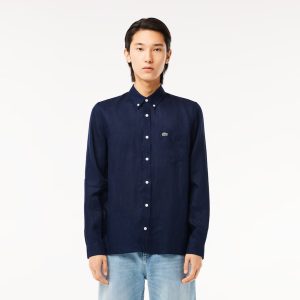 camicia in lino regular fit lacoste pe 24.