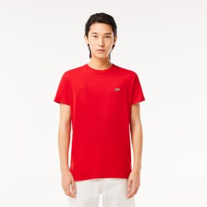 t-shirt girocollo leggera in cotone pima lacoste pe 24.