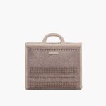 borsa shopping in raffia con perle la carrie pe 24.