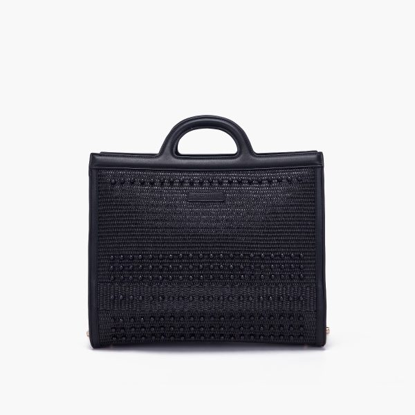 borsa shopping in raffia con perle la carrie pe 24.