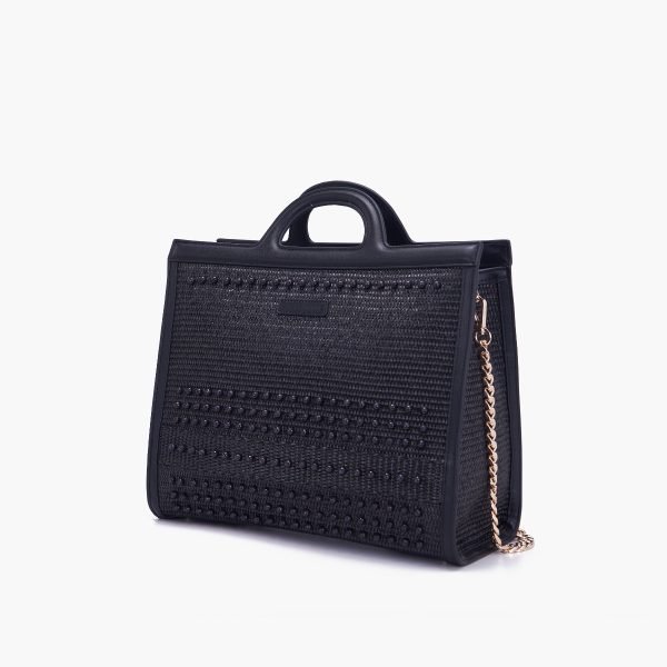 borsa shopping in raffia con perle la carrie pe 24.