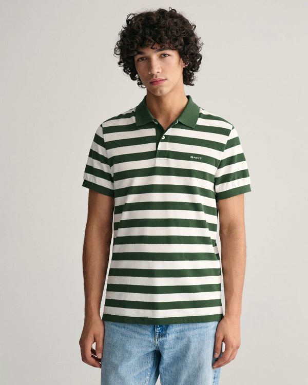 Polo in piqué a righe larghe gant pe 24.