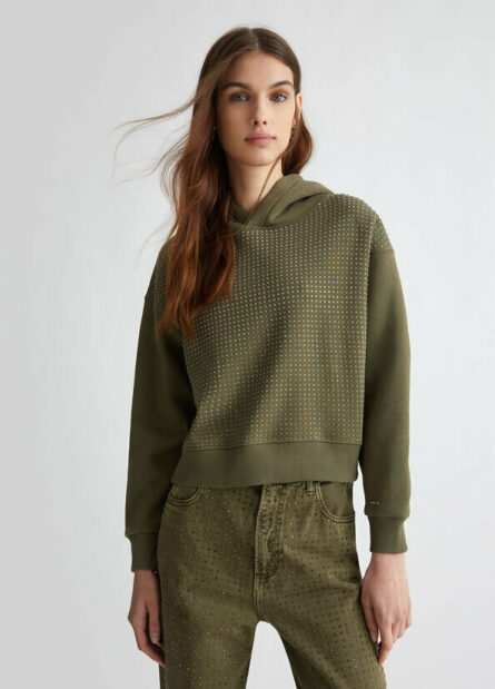 felpa con strass liu jo a.i.24.25. art. wf4511