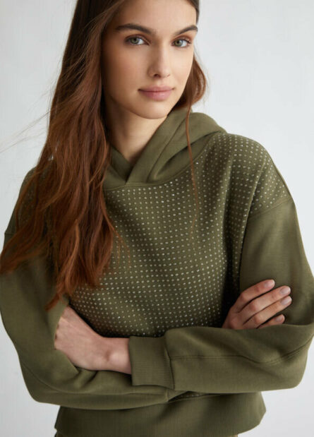 felpa con strass liu jo a.i.24.25. art. wf4511