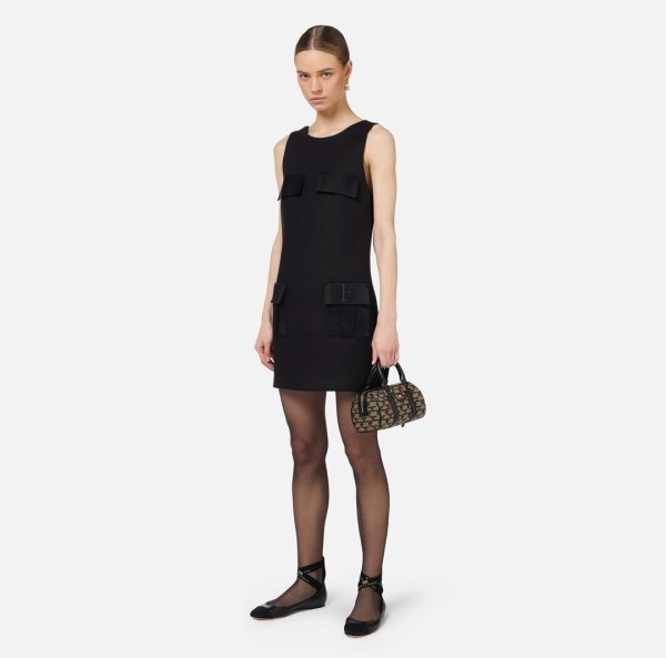 Miniabito boxy in crêpe con tasche ab65846e2 elisabetta franchi ai 24.25.