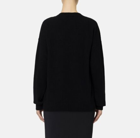 Maglia incrociata in misto lana con logo mk94m46e2 elisabetta franchi ai 24.25.