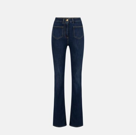 Jeans in cotone stretch con placche logo pj7s46e2 elisabetta franchi ai 24.25.