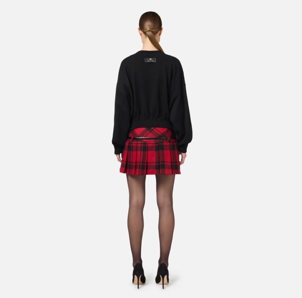 Felpa cropped in viscosa con ricamo logo mk76q46e2 elisabetta franchi ai 24.25.