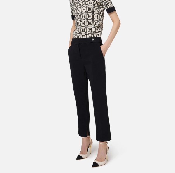 Pantalone in crêpe con spacchetti pa05447e2 elisabetta franchi ai 24.25.