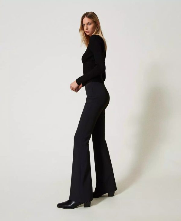 pantalone flare a vita alta twin set ai 24.25. art. 242tt2113