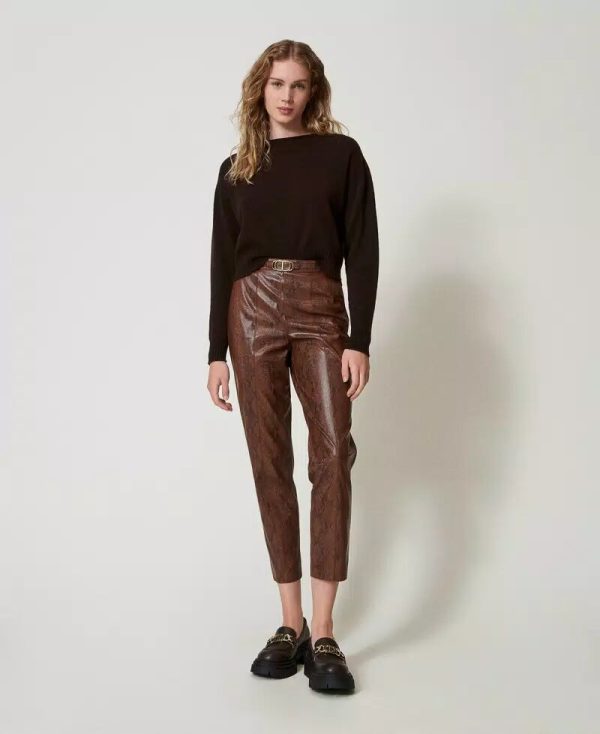 pantalone effetto pelle lizard twin set ai 24.25. art.242tt2234
