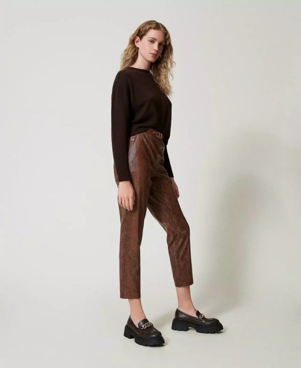 pantalone effetto pelle lizard twin set ai 24.25. art.242tt2234