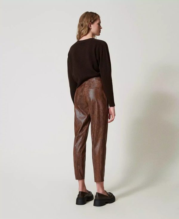 pantalone effetto pelle lizard twin set ai 24.25. art.242tt2234