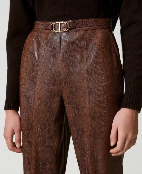 pantalone effetto pelle lizard twin set ai 24.25. art.242tt2234