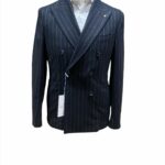 giacca gessata doppiopetto in misto lana slim 3732g2738 manuel ritz ai 24.25.