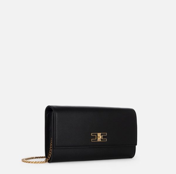Baguette con tracolla e placca logo bs32a51e2 Elisabetta Franchi pe25