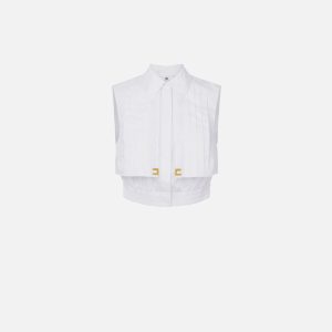 Camicia cropped in popeline con mantellina ca05351e2 Elisabetta Franchi pe25