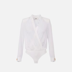 Camicia body in georgette con gemelli cb00751e2 Elisabetta Franchi pe25
