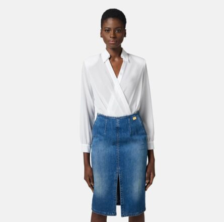 Camicia body in georgette con gemelli cb00751e2 Elisabetta Franchi pe25