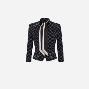Giacca stretch stampato con foulard removibile gis5151e2 Elisabetta Franch pe25
