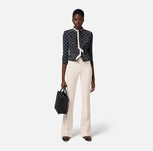 Giacca stretch stampato con foulard removibile gis5151e2 Elisabetta Franch pe25