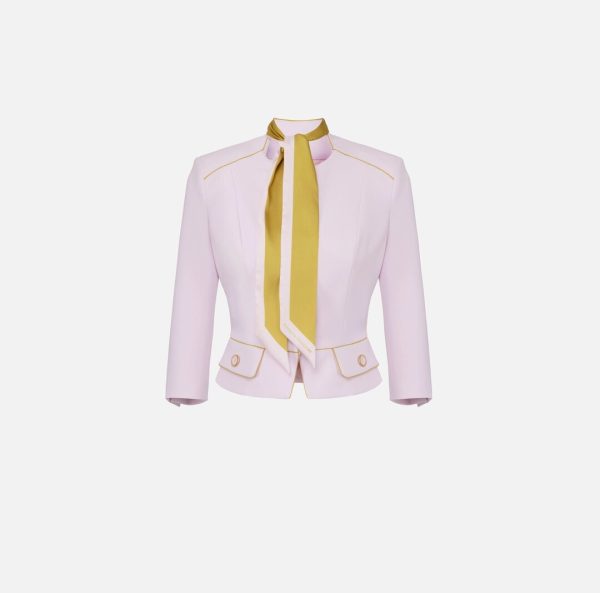 Giacca in crêpe con foulard bicolore git5151e2 Elisabetta Franchi pe25