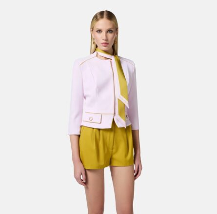 Giacca in crรชpe con foulard bicolore git5151e2 Elisabetta Franchi pe25