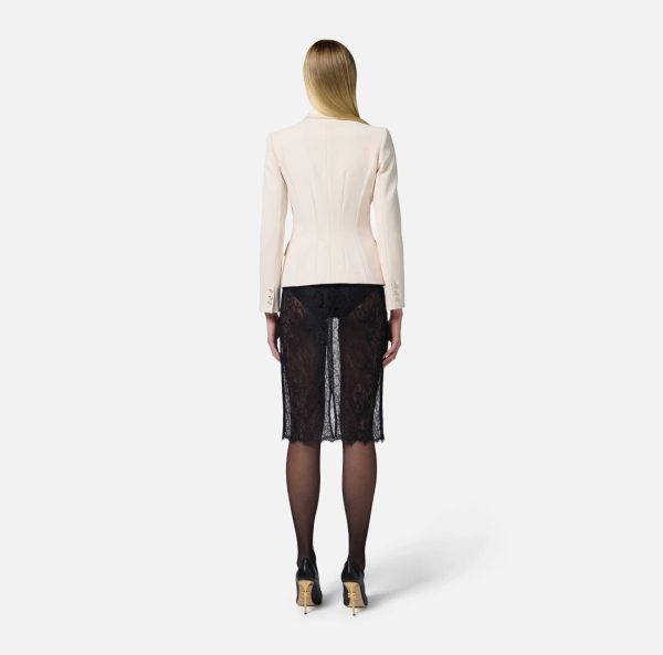 Giacca in crêpe con dettagli in raso gi14251e2 Elisabetta Franchi pe25