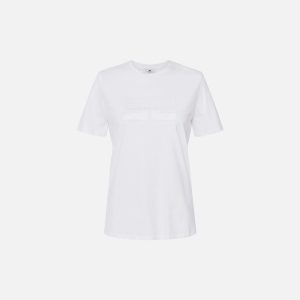 T-shirt in jersey con logo ricamato e strass ma00251e2 Elisabetta Franchi pe25