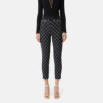 Pantaloni in crêpe con stampa a losanghe pas7151e2 Elisabetta Franchi pe25