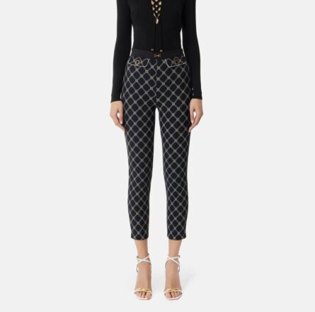 Pantaloni in crรชpe con stampa a losanghe pas7151e2 Elisabetta Franchi pe25