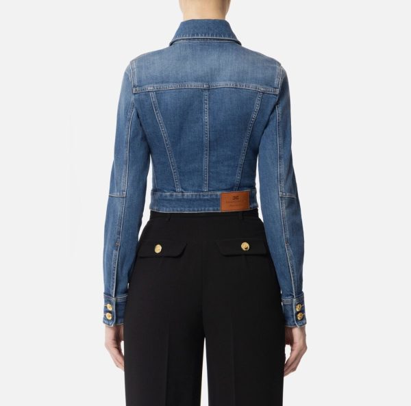 Pantaloni in crêpe fluido con bottoni dorati pa06451e2 Elisabetta Franchi pe25