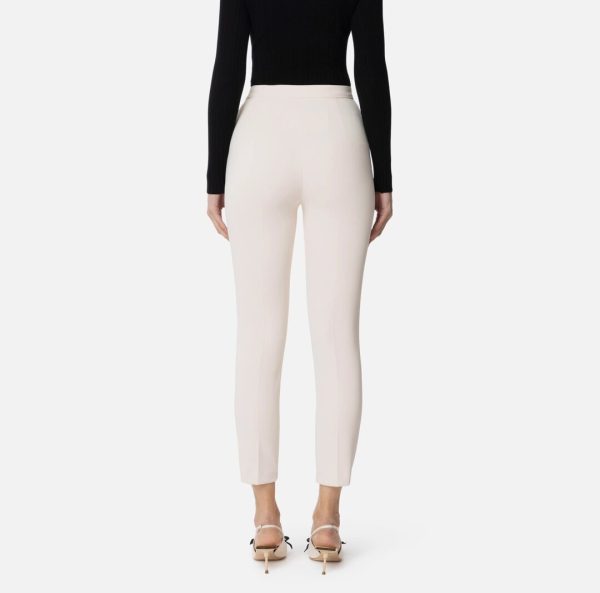Pantaloni slim in crêpe con placca logo pa07751e2 Elisabetta Franchi pe25
