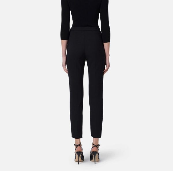 Pantaloni slim in crêpe con placca logo pa07751e2 Elisabetta Franchi pe25