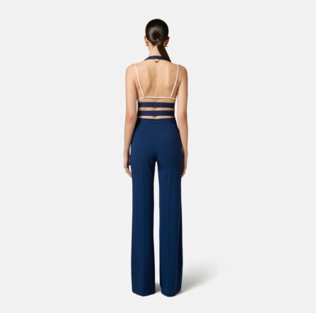 Pantaloni in crêpe con placca logo pa07851e2 Elisabetta Franchi pe25