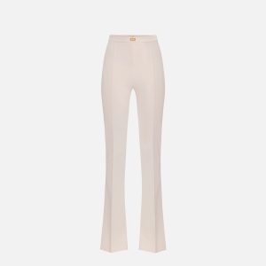 Pantaloni a zampa in crêpe con placca logo pa07951e2 Elisabetta Franchi i pe25