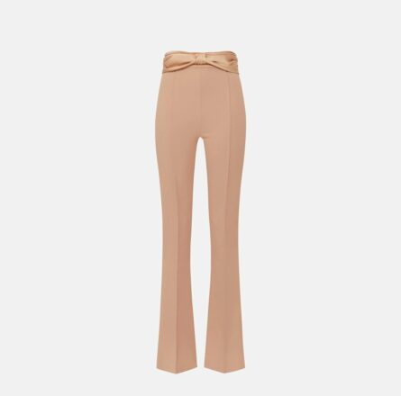 Pantaloni in crêpe con fiocco in raso pa08551e2 Elisabetta Franchi pe25