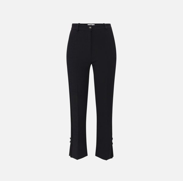 Pantaloni smoking in crêpe con bande in raso pa08651e2 Elisabetta Franchi pe25