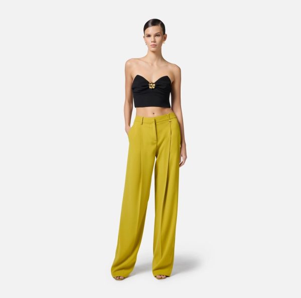 Top in crêpe fluido con decorazione gioiello to01851e2 Elisabetta Franchi pe25