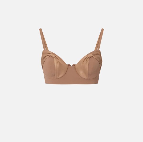 Top in crêpe con fiocchi in raso to03051e2 Elisabetta Franchi pe25