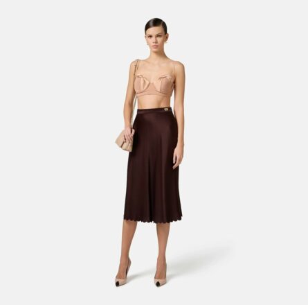 Top in crêpe con fiocchi in raso to03051e2 Elisabetta Franchi pe25