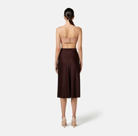 Top in crêpe con fiocchi in raso to03051e2 Elisabetta Franchi pe25