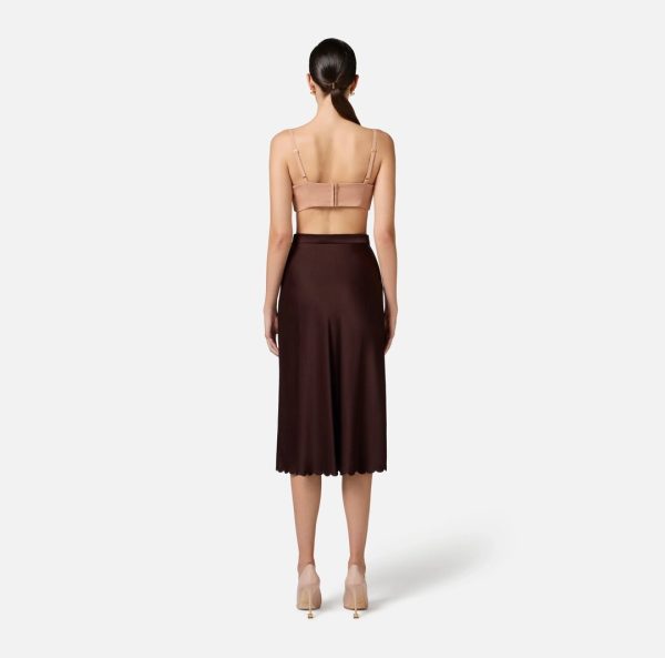 Top in crêpe con fiocchi in raso to03051e2 Elisabetta Franchi pe25