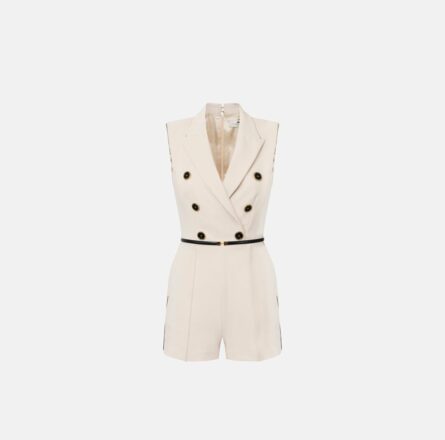 Tuta doppiopetto in crêpe con piping tut4551e2 Elisabetta Franchi pe25